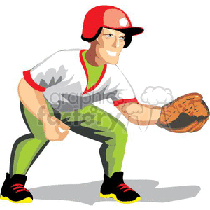 shortstop baseball player clipart. Commercial use image # 370010
