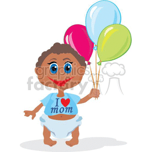 Small Child Holding Three Colorful Balloons Happy clipart. Royalty-free image # 370155
