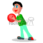 Male bowler getting ready to bowl. clipart.