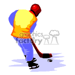 Animated hockey player passing the puck
