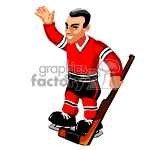 Hockey player waving to the crowd. clipart.