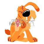 clipart - Animated dog scratching his ear.