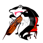 clipart - Shark playing the cello.