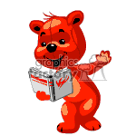 Teddy bear reading a story out of a book. clipart.