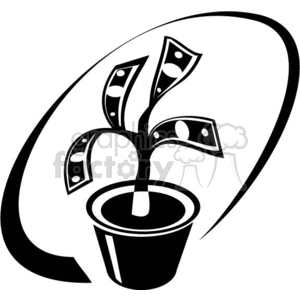 black and white money tree clipart. Commercial use image # 370459