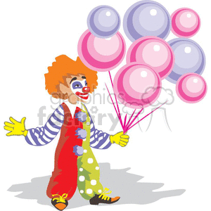 A clown holding balloons clipart. Commercial use image # 370514