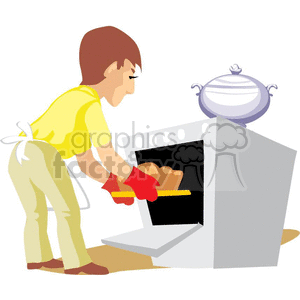 man cooking dinner clipart. Commercial use image # 370519