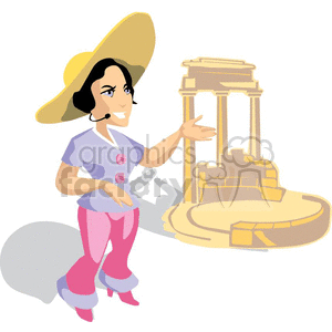 people occupations work working clip art tour guide landmark female lady tour guide cartoon