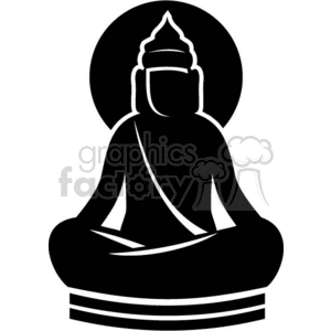 vector clip art vinyl-ready cutter black white religion religious buddha Buddhism