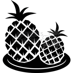 vector clip+art vinyl+ready cutter black+white pineapple pineapples fruit fruits tropical healthy food