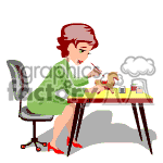 clipart - Women painting a toy horse.