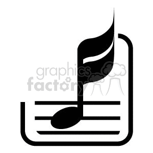 clipart - black and white music note.