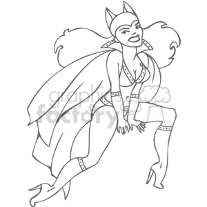 clipart - Bat Lady.