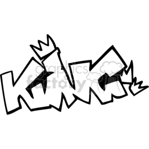 black and white king graffiti clipart. Royalty-free image # 372319
