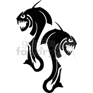 black and white pisces fish clipart. Royalty-free image # 372477