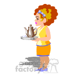 clipart - Women serving tea.