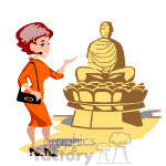 fla swf flash gif animated describing tour guide female wome girl statue statues buddha ancient