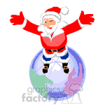 Santa standing on the earth