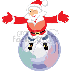Santa Claus holding his Arms Out to the World 