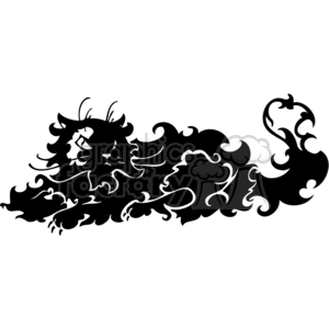 Evil-looking black fluffy cat clipart. Royalty-free image # 372922