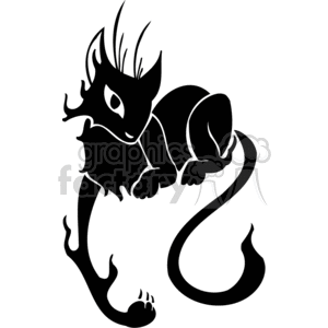 Scary looking black cat with outstretch claws clipart. Commercial use image # 372938