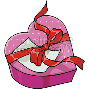 Heart shaped candy box. clipart. Commercial use image # 146020
