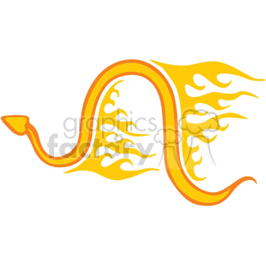 orange  flaming snake design clipart.