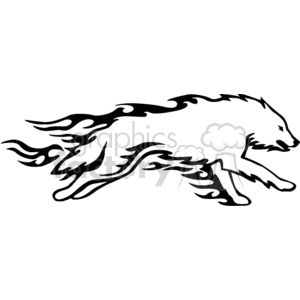 animal animals flame flames flaming fire vinyl-ready vinyl ready hot blazing blazin vector eps gif jpg png cutter signage black white wolf wolfs dog dogs running