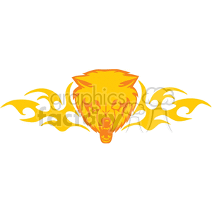 orange wolf with orange flames clipart. Royalty-free image # 373235