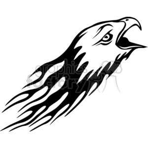 clipart - Flaming eagle head.