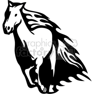 clipart - flaming horse.