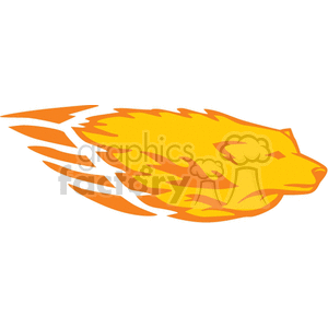 clipart - flaming wolf head.