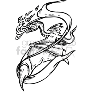 dragon dragons eps jpg png gif vector clipart images vinyl-ready vinyl ready cutter banner scroll scrolls black white