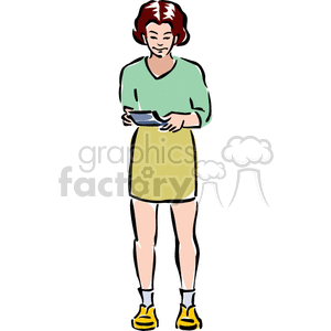 Girl reading clipart. Commercial use image # 159232