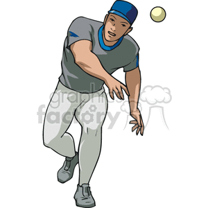 throwing baseball player  Clip Art Sports Baseballs man guy