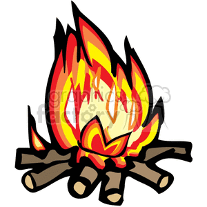 clipart - A Hot Campfire .