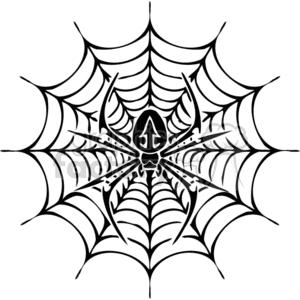 Large web with spider clipart. Royalty-free icon # 374542