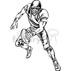 Quarterback dodging a tackle clipart. Commercial use image # 374591