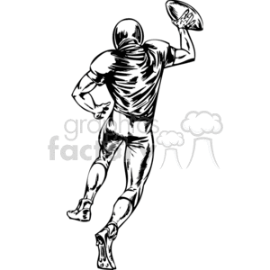 clipart - Football player scoring a touchdown.