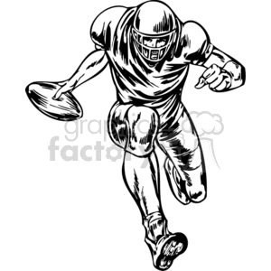 Football player going for a touchdown