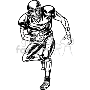 Running back going for a score clipart.