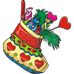 Stocking full of goodies clipart. Commercial use image # 143422
