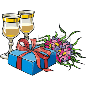 Christmas gifts and drinks clipart. Commercial use image # 143418