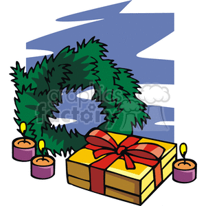 christmas xmas winter present presents gift gifts wreath Spel261 Clip Art Holidays wreath wreaths