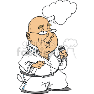 funny comical humor character characters people cartoon cartoons activities vector Elvis impersonator musician singer singers karaoke bald guy man caricature