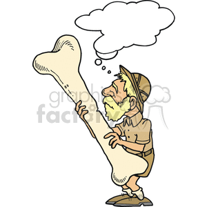 An archaeologist holding a huge bone clipart. Commercial use image # 375081
