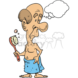 Man just getting out of the shower clipart.