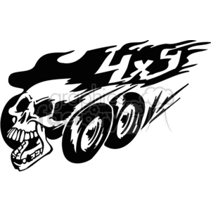 vector vinyl-ready auto vehicle graphics decals tattoo tattoos black white 4x4 offroad skull skulls bones off road