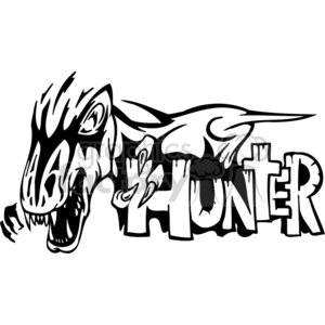 Dino hunter graphic clipart.
