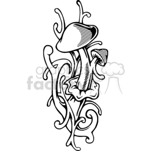 Mushroom 006 Tattoo Design clipart. Royalty-free image # 375437